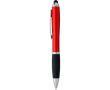 Stylo en plastique recyclé avec stylet et encre noire couleur rouge
