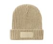 Bonnet à personnaliser en acrylique élastique avec étiquette Winter couleur naturel