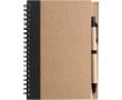 Bloc-notes A5 en carton recyclé avec stylo, pages lignées couleur noir