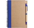 Bloc-notes A5 en carton recyclé avec stylo, pages lignées couleur bleu