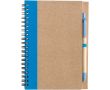 Bloc-notes A5 en carton recyclé avec stylo, pages lignées couleur bleu ciel