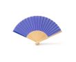 Éventail avec tiges en bambou et tissu en polyester en couleurs couleur bleu roi