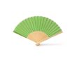 Éventail avec tiges en bambou et tissu en polyester en couleurs couleur vert
