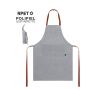 Tablier RPET avec poche avant et attaches réglables en similicuir couleur gris