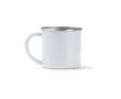 Tasse en acier inoxydable recyclé avec bord et intérieur argenté 350ml couleur blanc