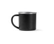 Tasse en acier inoxydable recyclé avec bord et intérieur argenté 350ml couleur noir