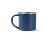Tasse en acier inoxydable recyclé avec bord et intérieur argenté 350ml couleur bleu roi