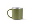 Tasse en acier inoxydable recyclé avec bord et intérieur argenté 350ml couleur vert foncé