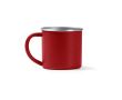 Tasse en acier inoxydable recyclé avec bord et intérieur argenté 350ml couleur rouge
