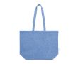 Sac en coton recyclé avec poignées longues 140 g/m2 Shop Recycled couleur bleu