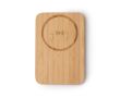 Batterie externe magnétique sans fil en bambou avec support 5 000 mAh couleur naturel