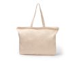 Sac en coton avec fermeture éclair et soufflet 230 g/m² couleur naturel