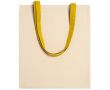 Sac en coton 100 % avec anses longues colorées 140 g/m² couleur jaune