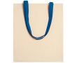 Sac en coton 100 % avec anses longues colorées 140 g/m² couleur bleu roi
