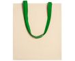 Sac en coton 100 % avec anses longues colorées 140 g/m² couleur vert