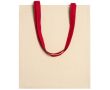 Sac en coton 100 % avec anses longues colorées 140 g/m² couleur rouge