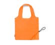 Sac de courses pliable en plastique recyclé avec cordon de serrage couleur orange
