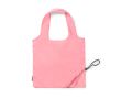 Sac de courses pliable en plastique recyclé avec cordon de serrage couleur rose