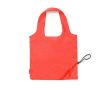 Sac de courses pliable en plastique recyclé avec cordon de serrage couleur rouge