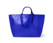 Sac réutilisable à soufflet avec anses renforcées en plastique tissé couleur bleu roi