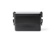 Lunch box en plastique à double compartiment avec couverts 2,3 L couleur noir