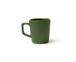 Tasse en céramique 320 ml avec extérieur mat et design nervuré couleur vert foncé