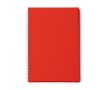 Bloc-notes A5 à anneaux en plastique recyclé avec pages quadrillées couleur rouge