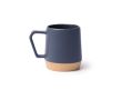 Tasse en céramique finition mate avec anse géométrique 320 ml couleur bleu marine