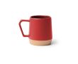 Tasse en céramique finition mate avec anse géométrique 320 ml couleur rouge