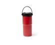 Mug isotherme en acier inoxydable avec paille et bec verseur 600 ml couleur rouge foncé