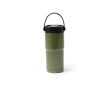 Mug isotherme en acier inoxydable avec paille et bec verseur 600 ml couleur vert foncé