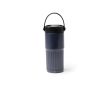Mug isotherme en acier inoxydable avec paille et bec verseur 600 ml couleur bleu marine