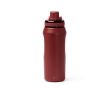 Gourde en inox recyclé avec bouchon translucide et anse 600 ml couleur rouge foncé