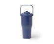 Bouteille isotherme en inox recyclé avec ouverture par bouton 550 ml couleur bleu marine