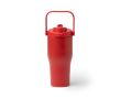 Bouteille isotherme en inox recyclé avec ouverture par bouton 550 ml couleur rouge