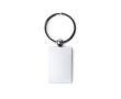Porte-clés métallique rotatif, finition mate et surface de marquage couleur argenté
