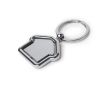 Porte-clés métallique rotatif en forme de maison avec zone de marquage couleur argenté