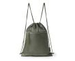 Sac à dos cordons réglables avec poche et bande réfléchissante couleur vert foncé