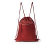 Sac à dos cordons réglables avec poche et bande réfléchissante couleur rouge