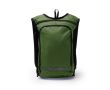 Sac à dos en RPET avec bande réfléchissante et double fermeture éclair couleur vert foncé