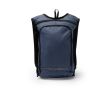 Sac à dos en RPET avec bande réfléchissante et double fermeture éclair couleur bleu marine
