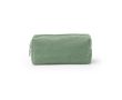 Trousse en velours côtelé avec fermeture éclair et doublure intérieure couleur vert pastel