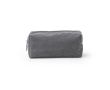 Trousse en velours côtelé avec fermeture éclair et doublure intérieure couleur gris