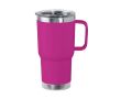 Tasse en acier inoxydable à double paroi avec anse rigide 600ml couleur fuchsia