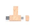USB en bois clair avec clip pivotant et double connexion Type C couleur bois