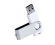 USB en plastique recyclé résistant avec clip métallique pivotant couleur blanc