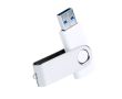 Clé USB avec clip métallique format pivotant et corps blanc couleur blanc