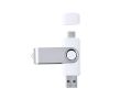Clé USB avec clip métallique et double connexion Type C et USB couleur blanc