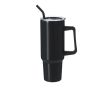 Gobelet isotherme en acier inoxydable poignée et une paille, 1,2 litre couleur noir