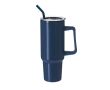 Gobelet isotherme en acier inoxydable poignée et une paille, 1,2 litre couleur bleu marine